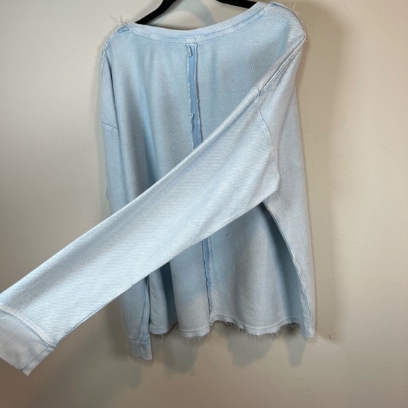 New Directions Studio Women's Raw Seam Loop Pullover Light Blue Textured Size XL - Picture 3 of 11